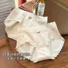 Ropa interior femenina de encaje francés, talle medio, 10A, antibacteriana, con entrepierna extendida y elástico, que cubre las caderas. Ropa interior de algodón con estampado dulce para mujer.
