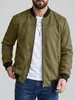 Jaqueta de voo masculina retrô estilo europeu e americano da Amazon, com gola baseball em camurça, zíper, casaco casual para atacado