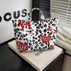 2026 Nova Bolsa de Mão Transfronteiriça Temu Site Independente Impermeável PVC+Lona Portátil para o Dia a Dia Bolsa de Ombro Bolsa Tote