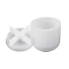 Molde de Silicona para Taza de Cemento de Resina de Cristal DIY, Molde de Silicona de Espejo para Adorno de Taza de Velas de Yeso Creativo