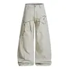 Pantalones Cargo de Scimitar Bordados Florales de Gama Alta Oreeta Niche para Hombres y Mujeres Holgados de Pierna Ancha Baggy Tipo Plátano