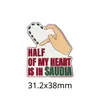 Emblema Nacional Saudita Insígnia Adesivo para Celular Padrão Palmeira e Cimitarra Insígnia de Metal Presente Comemorativo Fonte de Fábrica Transfronteiriça