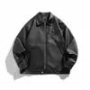 Yidao Vintage 2026 Otoño Nuevo Estilo Americano Fresca Chaqueta con Solapa para Hombre Holgada Piel Sintética Retro Chaqueta de Motociclista