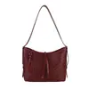 Bolso de Hombro Retro para Mujer de Gran Capacidad para Viajes Cotidianos Textura Simple Correa Ancha para el Hombro Bolso Pequeño de Mujer para Hombro Cruzado