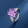 Anillo de Corte Flor de Hielo de Litio Glory Morado Paracha de Temperamento de Lujo Ligero Incrustado con Diamante de Alto Carbono Anillo de Lujo Retro de Alta Calidad