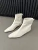 Botines clásicos de tacón bajo y punta cuadrada para mujer, nueva colección otoño/invierno 2025, con cremallera trasera, tacón de gatito, diseño elástico, versátiles y estilizan