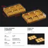 Cajas de embalaje desechables para galletas, pasteles y pasteles de luna, con 6 compartimentos, bandejas de grado alimenticio y empaque de blíster transparente