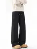 Pantalones deportivos retro de estilo americano de moda con cordón elástico para hombre, nuevo modelo 2026, pantalones casuales holgados y versátiles de pierna ancha para hombre
