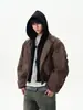 Fornecimento direto da fábrica primavera retrô americano falso dois PU jaqueta bomber curta masculina bonita jaqueta de alta qualidade moda