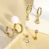 Joias para Piercing de Aço Inoxidável Europeu e Americano Pregos de Osso da Orelha Nicho Simples Parafuso de Aço Titânio Pregos Cocleares Brincos Femininos Fábrica de Brincos