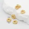 Contas Tubulares de Zircônia Microincrustadas em Ouro Real 18K que Preservam a Cor, Braceletes de Cristal de Cintura Fina com Furo Passante, Contas Espaçadoras DIY C45
