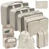 Set organizador de viaje premium, incluye 11 piezas: bolsas para guardar ropa, bolsas con cordón, bolsas para cosméticos y artículos de tocador, y bolsas de malla plegables para almacenamiento