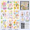 Adesivos de Janela de Páscoa Amazon Transfronteiriços Coelho Ovo Colorido Desenho Animado Fofo Adesivos de Parede Decorativos de Páscoa Janela Adesivos de Janela