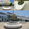 Estilo Moderno Floreira de UHPC Banqueta Escultura de GRC Esboço Cadeira Redonda de Lazer Paisagística Banqueta Especial para Exterior