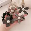 Presilha Elegante Flor de Strass Luxo Leve Pérola Artificial Moda Franja Cabelo Quebrado Lateral Brilho Diamante Grampo de Cabelo Acessórios de Cabelo para Mulheres
