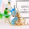 Chaveiro de Raposa da Coleção Coroa Cravejada de Diamantes para Carro, Pingente de Bolsa Feminina, Argola de Chaveiro de Metal, Presente Transfronteiriço, Atacado