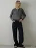 Suéter de Lana Cableado Vintage Hilo Fino, Prendas Cortas de Cachemir, Cardigan Cableado de Manga Larga Suave y Amigable con la Piel para Viajeros, Cuello Redondo