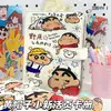 Caderno Amarelo Estilo Cartoon Japonês Shin-Chan A5 Espessado PU Nohara Shinnosuke Caderno de Folhas Soltas Destacável