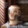 Ornamentos de Vaso Jingdezhen Cerâmica Sala de Estar Arranjo de Flores Gres Pote de Cerâmica Retrô Vaso de Flores Recipiente para Flores