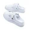 Zapatos Blancos Zapatos de Mujer Atuendo de Verano Sin Tacón Sandalias de Moda y Chanclas