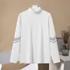 Nueva Camiseta Base para Hombre y Mujer de Cuello Medio Alto, Terciopelo de Doble Cara, Forro Polar Otoño e Invierno, Engrosada, Cálida, Corte Slim de Negocios, Estampada