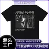 Aliexpress Transfronterizo 2025 Camiseta de Algodón para Hombre Casual Castillo de Cristal Moda Camiseta Estampada Cuello Redondo Ropa Urbana
