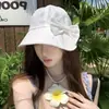 Sombrero de Pescador Rayado Dulce con Lazo Desmontable para Mujer, Estilo Delgado de Verano, Gorra de Béisbol Versátil con Ala Ancha para Protección Solar