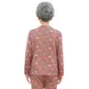 Novo Conjunto de Moda Outono e Inverno da Mamãe Cardigã de Lã com Estampa Floral para Mulheres de Meia-Idade e Idosas Roupa de Vovó Roupas de Outono e Calças
