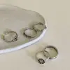 Anillo ajustable abierto con cruz desgastada oscura para mujer, diseño de nicho, anillo para dedo índice, anillo personalizado de moda