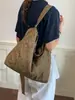 Bolso de hombro casual estilo coreano con estampado de leopardo, diseño de nicho, bolso de gran capacidad para el trabajo, bolso tote casual con patrón de estrellas vintage para mujer