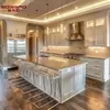 Guangzhou Gabinete Personalização Carvalho Vermelho Madeira Maciça Gabinete Integrado Personalização Armário de Cozinha Americano Exportação de Armários de Cozinha Personalização de Casa Inteira