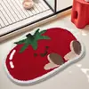 Alfombra de Felpa con Frutas Frescas Alfombrilla Antideslizante para Baño Alfombrilla para Entrada de Inodoro Absorbente de Agua Resistente a Manchas Secado Rápido Fácil de Limpiar