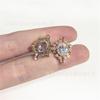 Colgante con Borde Metálico Estilo Vintage Pendientes de Moda Tendencia Colgante Nicho con Incrustaciones de Diamantes Colgante de Doble Anillo con Borde Dorado