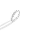 Anillo de pareja Mobius de plata esterlina 925, anillo de circonita a juego para hombre y mujer.