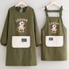Bata Impermeable de Moda para Cocina Casera de Mujer Delantal de Manga Larga Ropa de Trabajo Estilo Coreano de Dibujos Animados con Texto Imprimible