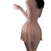 Lingerie plus size, camisola sexy de tule com decote profundo nas costas e sem costas, design transparente para vestir, roupa de casa, sleepwear puro e sedutor