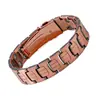 Pulseira magnética de cobre vermelho europeia e americana transfronteiriça, com linhas texturizadas, pulseira masculina de moda vintage, joias para casais atacado