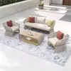 Juego de Sofá y Mesa de Centro de Ratán para Exteriores para Terraza Balcón de Casa de Huéspedes, Impermeable y Resistente al Sol, Muebles de Jardín para Exteriores de Villa