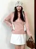Blusa feminina de gola semiaberta plus size, segunda pele feminina, coleção outono 2026, suéter de tricô básico para mulheres curvilíneas
