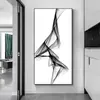 Geometría Moderna Blanco y Negro Línea Pintura Decorativa para Dormitorio Abstracta Minimalista Sala de Estar Comedor Pintura Colgante Porche Lejos frente a la puerta