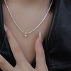 Collar de Plata Esterlina 925 con Diamante Verde Aliento de Bebé para Mujer Normcore Brillante Circón Verde Matcha Aliento de Bebé Collar Pequeño