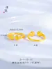 Anel de abóbora banhado a vácuo 24K ouro real cor resistente a longo prazo ouro de areia vietnamita ajustável fofo desenho animado casal mulheres