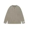 Sanhomme Diseño Retro Trendy Americano Camiseta Base Sudadera para Hombre Cuello Henry Chaqueta Holgada 7015