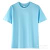 Camisa Cultural Estampada de Manga Corta 100% Algodón 200g, Uniforme de Grupo, Manga Media Color Sólido, Se Puede Estampar con Logo, Camiseta de Cuello Redondo, Corte Holgado