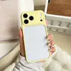 Painel Traseiro Transparente com Design em Formato de Coração Adequado para Capa de Celular Apple 17, Seis Cores Macaron, Capa Protetora Ip18 Simples e Fresca