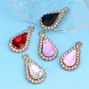 Nuevo Colgante Creativo de Gema de Cristal Forma de Gota de Agua Materiales para Accesorios DIY Aleación Galvanizada Pulsera Individual Colgante Collar Pendientes