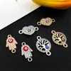 1 Pieza de Ojo Maligno Doble Agujero Diamante Ancla Palmera Corazón Pulsera Collar Colgante, Venta Caliente Transfronteriza