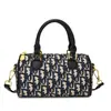 Atacado Transfronteiriço de Bolsas Femininas, Bolsas Cilíndricas Estampadas de Alta Qualidade, Estilo Retro Popular, Bolsas Boston, Bolsas Transversais de Ombro Único