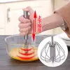 Batedor de Ovos Semi-Automático de Aço Inoxidável Doméstico Ferramenta de Confeitaria para Cozinha Batedor de Ovos Manual Tipo Prensa de Aço Inoxidável