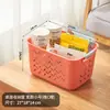 Cesta de Armazenamento Grande de Plástico Cesta para Brinquedos Lanches Mercearia Prateleira de Armazenamento para Garrafas de Temperos de Vegetais de Cozinha Cesta Organizadora de Mesa